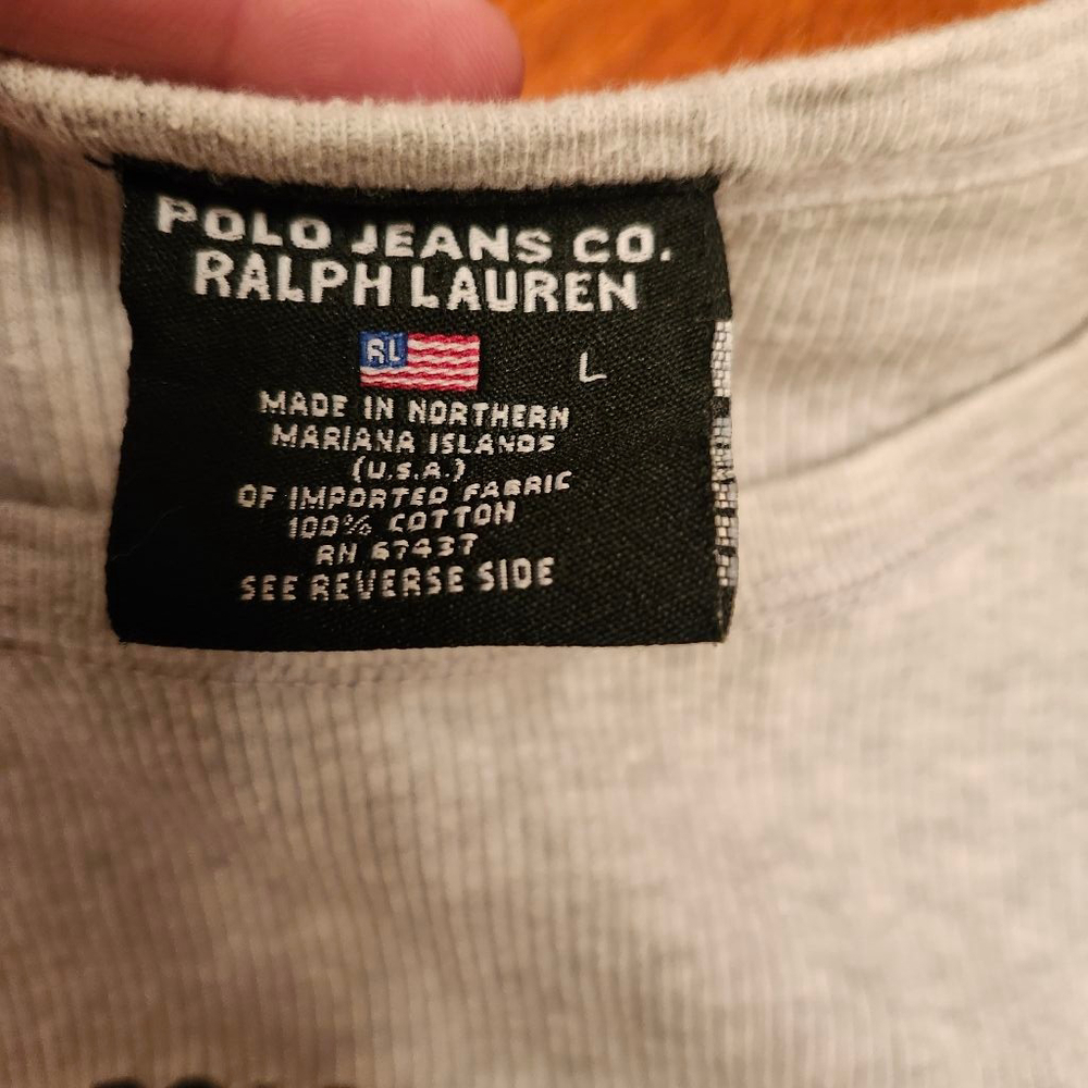 Women's Polo Jeans Co. Ralph Lauren Gray Short Sleeve Tee L A2 - Picture 3 of 4